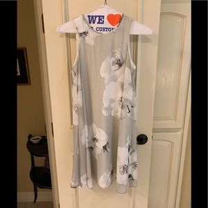 Calvin Klein gray rose swing dress